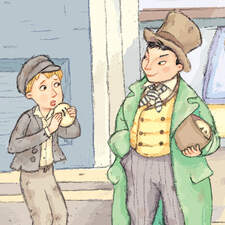 Oliver meets The Dodger. Illustration from Oliver Twist by Charles Dickens. © Usborne Publishing.