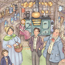 Inside the boathouse. Single page illustration from an adaptation of David Copperfield by Charles Dickens. © Usborne Publishing.