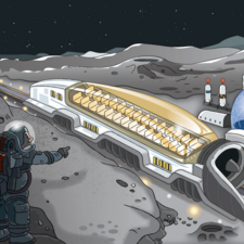Lunar space train for 'Leo in the Future'