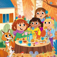 illustration taken from the picture book Elisa e le foglie d'autunno (Elisa and the autumn leaves). Published by Paoline (Italy)