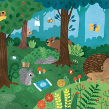 Woodland spread for Eco book