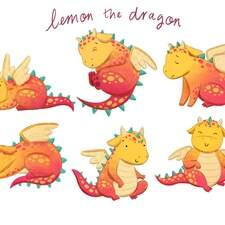 Personal Project - character design of Lemon the dragon