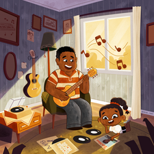 Personal Illustration I did to remember my childhood in Brazil. My father used to sing and I would enjoy with him our Sundays together at home.