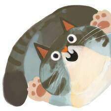 Max from children's book 'Mäktiga Max'. (Mighty Max). Children's book, published 2025. Illustrated and written for Opal. Published in Sweden and Denmark.