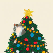 Christmas card with Max from children's book 'Mäktiga Max'. (Mighty Max). Children's book, published 2025. Illustrated and written for Opal. Published in Sweden and Denmark.