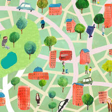 Spread from 'Vem är Vilse?', (Who is Lost?). Children's book, published 2018. Illustrated and written for Natur & Kultur. Published in Sweden Denmark, China, South Korea, Finland, Norway and Germany.