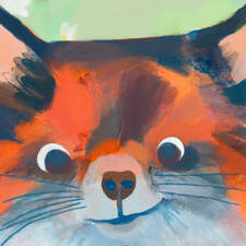 Character for new children's book 'Rävens Svans', (Fox's Tail). Children's book, published 2027. Illustrated and written for Opal.