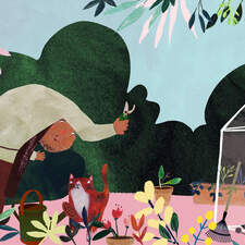 Spread from 'Vems är Bob?', (Whose is Bob?). Children's book, published 2021. Illustrated and written for Natur & Kultur. Published in Sweden and Norway.