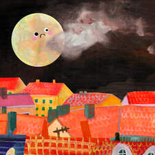 Full page spread from 'Om Jag Bodde Någon Annanstans', (If I Lived Somewhere Else). Children's book, published 2019. Illustrated and written for Natur & Kultur. Published in Sweden and Taiwan.