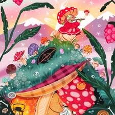 Mushrooms fairy mountain