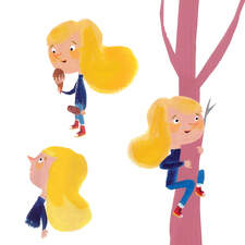 Character designs from 'Om Jag Bodde Någon Annanstans', (If I Lived Somewhere Else). Children's book, published 2019. Illustrated and written for Natur & Kultur. Published in Sweden and Taiwan.