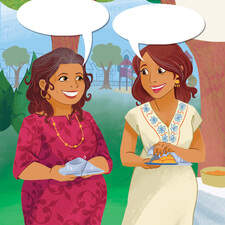 Client work for a phonics book about a picnic in the park