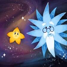 Art inspired by a planetarium experience about stars and our solar system, about a sad little star. 