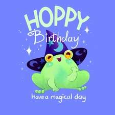 A magical froggy birthday card design