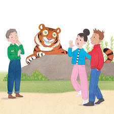 The tiger liked to make people jump!