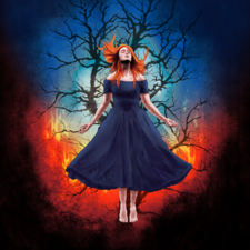 Pen and ink and watercolors cover for YA gothic, horror, romance.