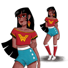 This is one of a series of characters I did for a social media campaign to celebrate the 1984 Wonder Woman movie premiere on Now, Claro's streaming! The aim was to present diversity and plurality through the female characters to reinforce that yes, #weareallwonderful!