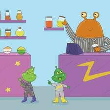 Aliens shopping -CUP work