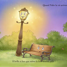 Double page "Papillon et le lampadaire" Editions AJMP. France 2026
50 double pages
