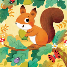 Squirrel single page illustration