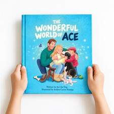The Wonderful World of Ace — A personalised picture book illustrated through Beehive Illustration for a family who were lucky enough to know and love Ace.

Bringing Ace’s story to life was a way of creating somewhere to return to. Somewhere there is still another walk, another adventure, a little more time together. Somewhere a goodbye can wait a little longer.

In memory of a dog who made an ordinary life together extraordinary.