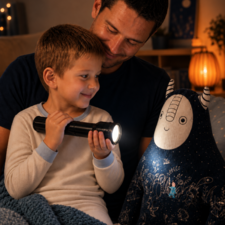Noche — An original project combining an illustrated bedtime book with a glow-in-the-dark plush companion, created to comfort children facing nighttime fears. Character design, book illustration and packaging come together to turn bedtime into a moment of connection and imagination.