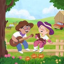 Little Cowboy and Cowgirl, book cover illustration