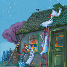 Foxy and the Mystery of the Stolen Eggs#Kreativni centar, Belgrade
A flock of village geese wants to go to a party at the Imperial Pond. There, instead of a party, they are met by worried birds whose nests have been stolen. Will Foxy and the gang help the birds find the eggs and save the chicks, and will the geese get their party after all – you will find out in the new book about the famous dachshund Foxy.
